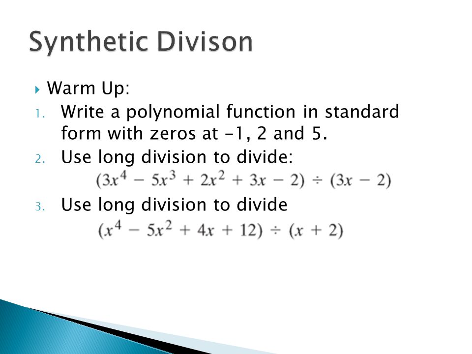 Writing Polynomials in Standard Form